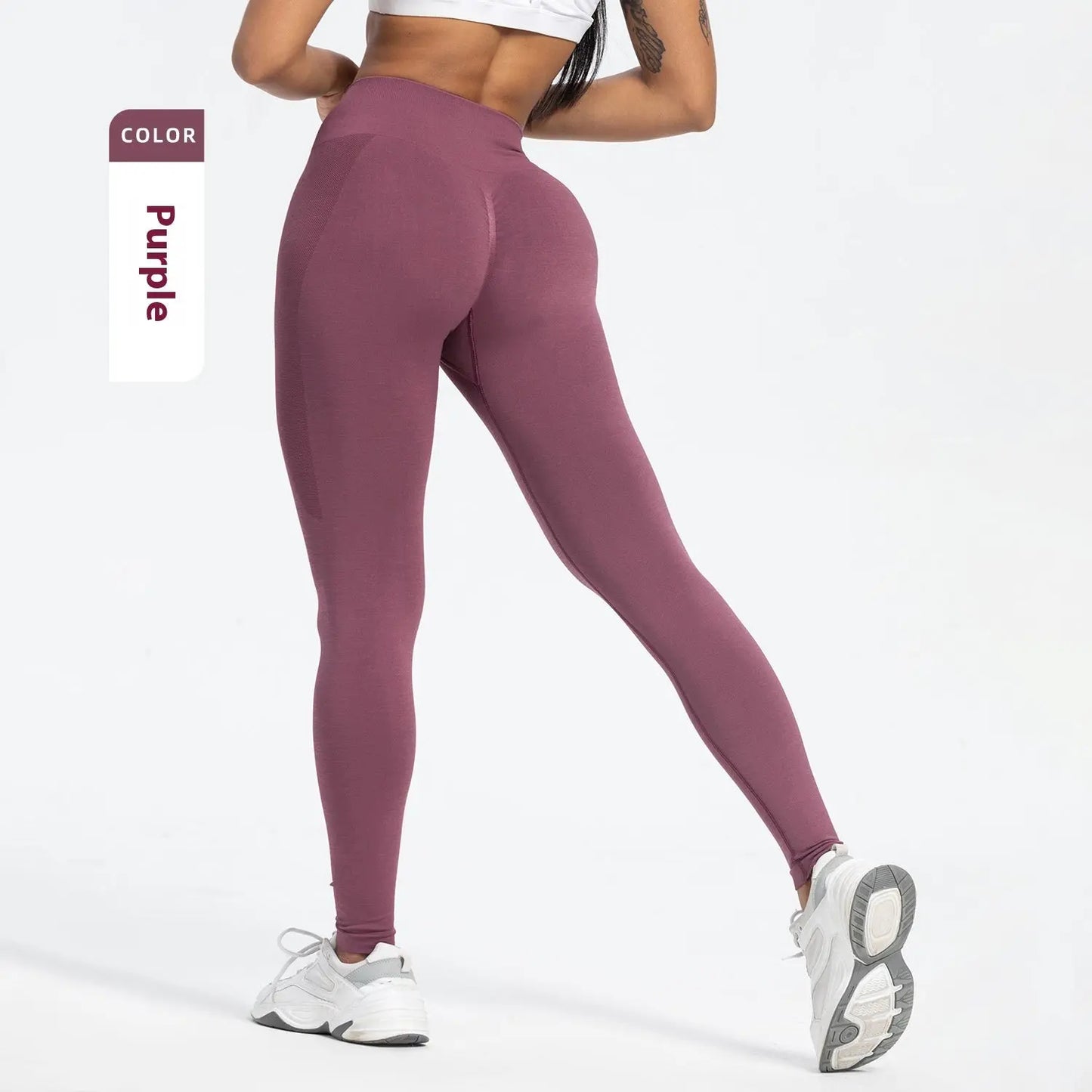Women's Sports Fitness Pants Seamless Hip Raise High Waist Yoga Pants 