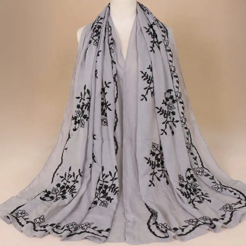 Cotton Embroidered Long Scarf For Indian Women 