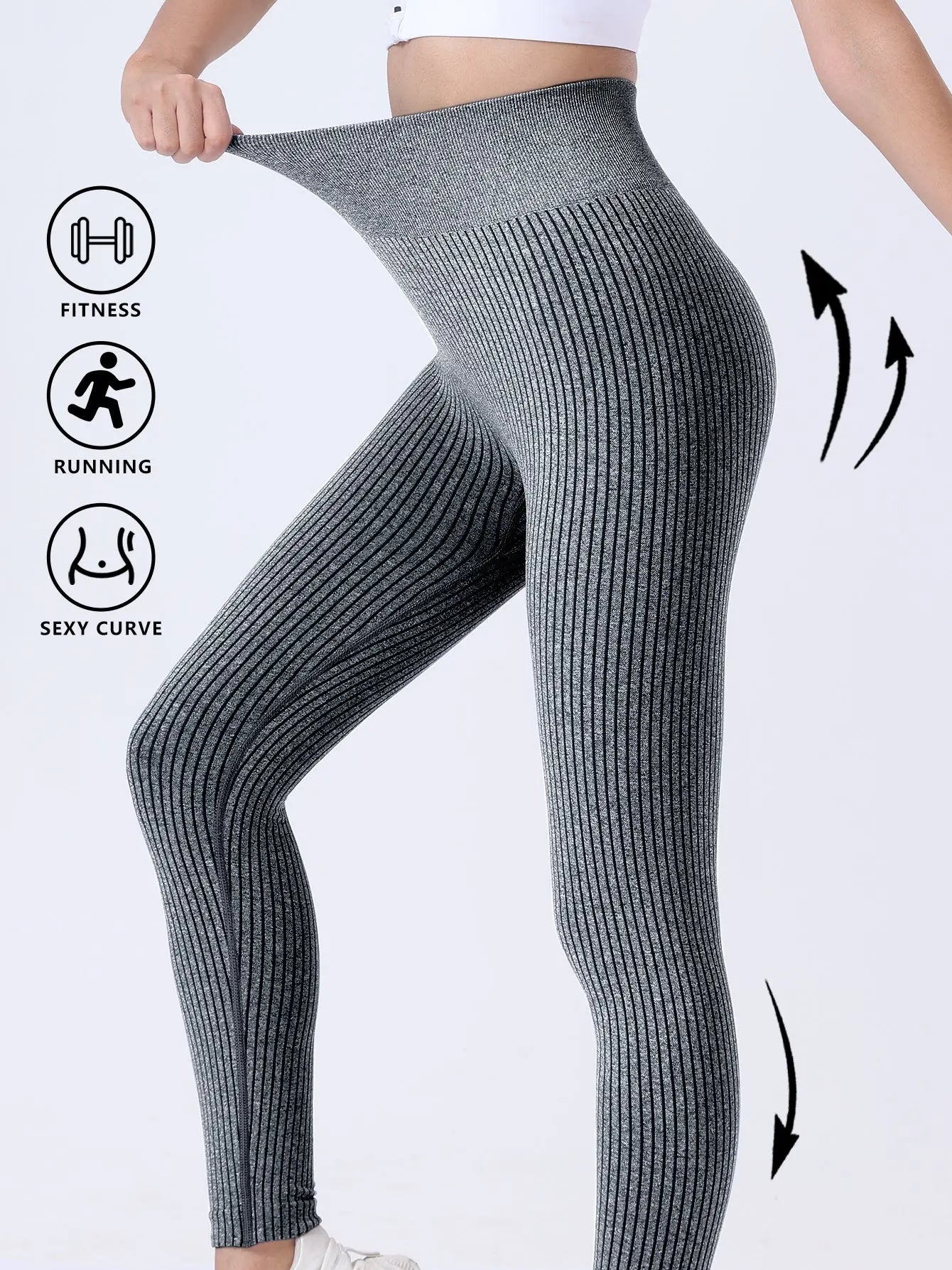 Leggings For Women Ribbed Seamless Leggings Yoga Pants Women Workout Pants 