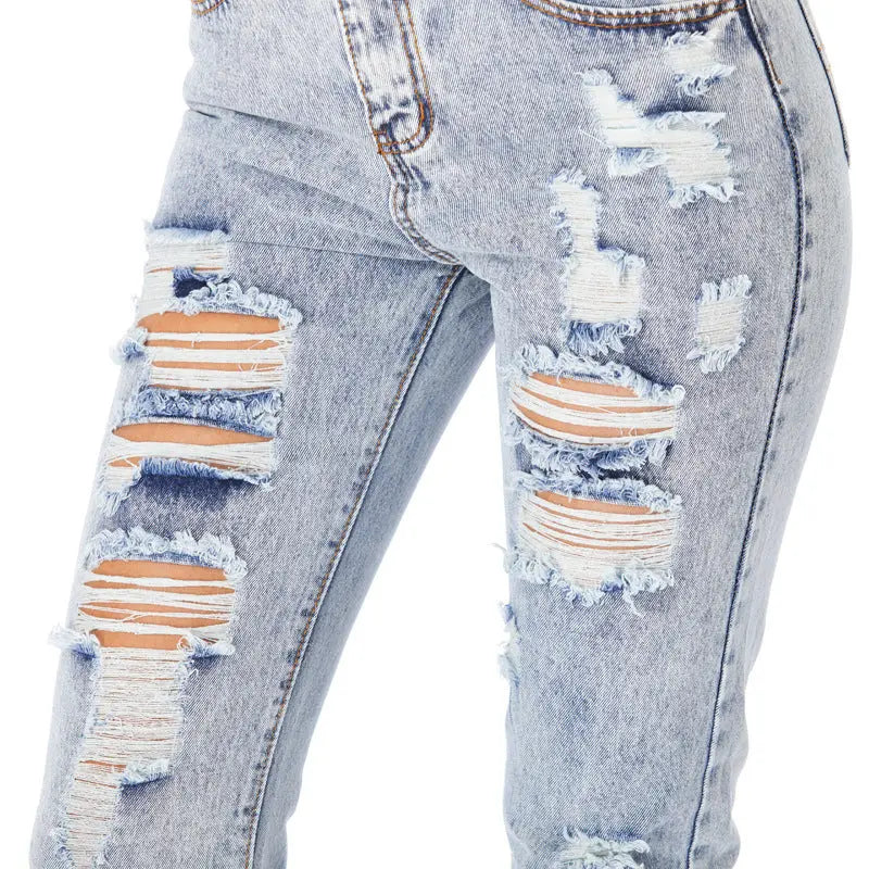 Jeans Women's Ripped Spring Casual Loose Jeans 