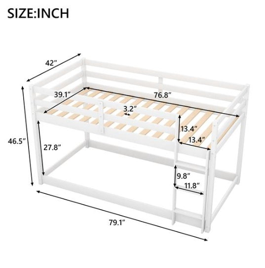 Bunk Bed With Ladder, White