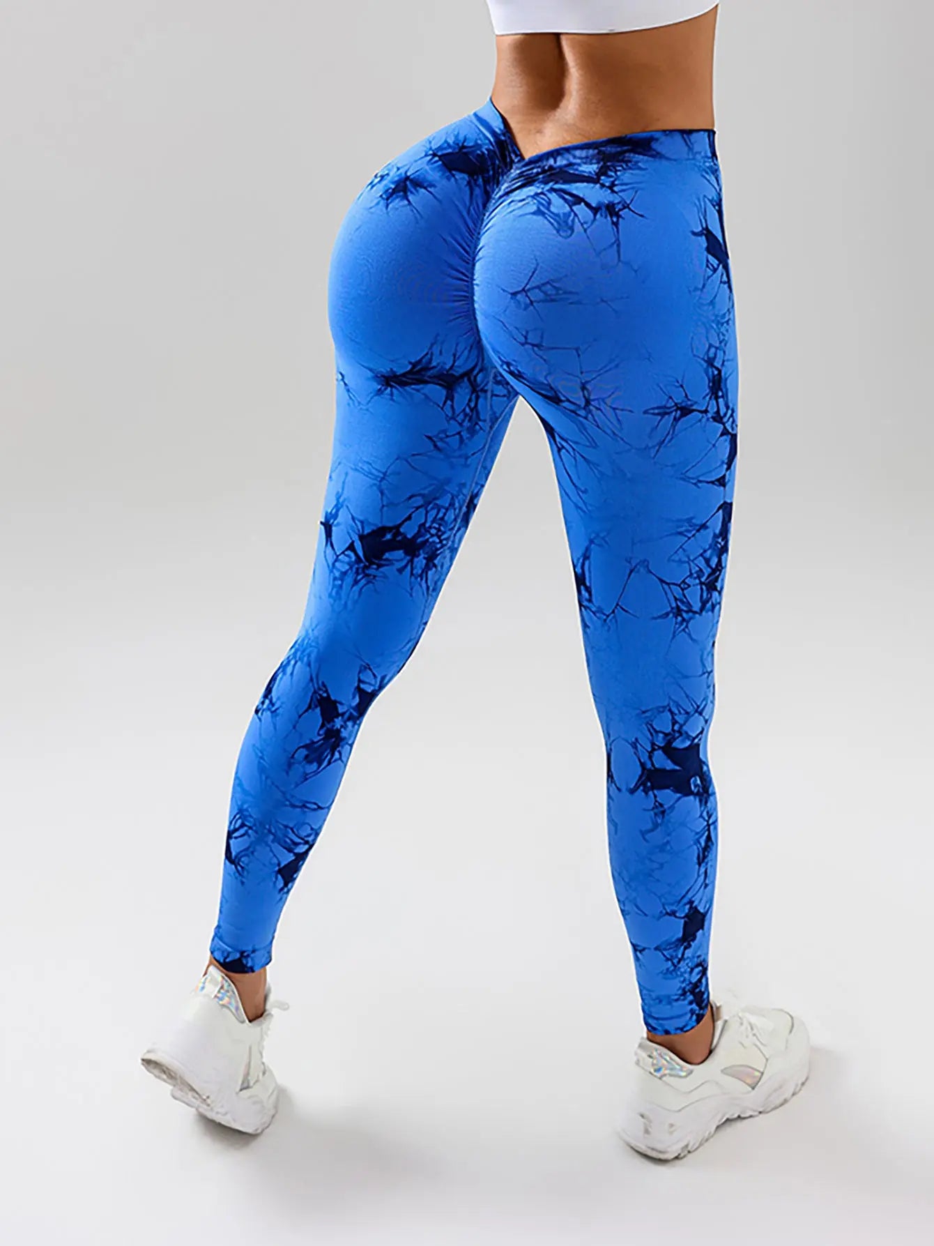 3 Pack Women's Scrunch Workout Leggings, High Waisted Butt Lifting Tie-dye V Back Waist Seamless Gym Yoga Leggings, Workout Leggings For Women Jada Leggings 