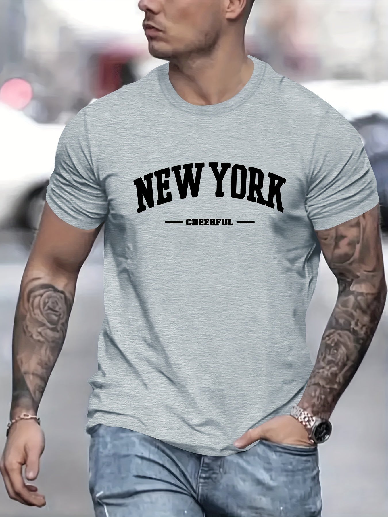 Men's Casual Short Sleeve T-shirt | New York Creative Printed