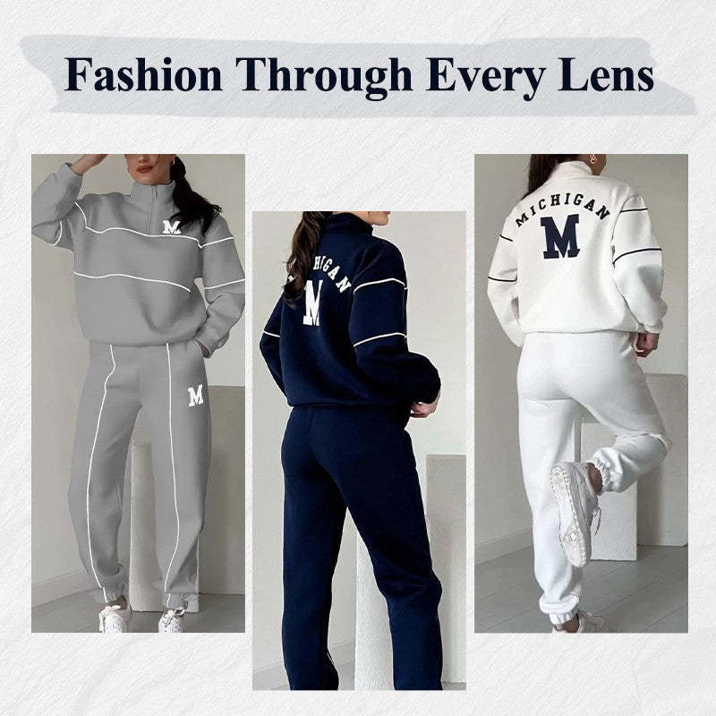 Women's 2 Piece Outfits Lounge Hoodless Pullover Sweatshirt