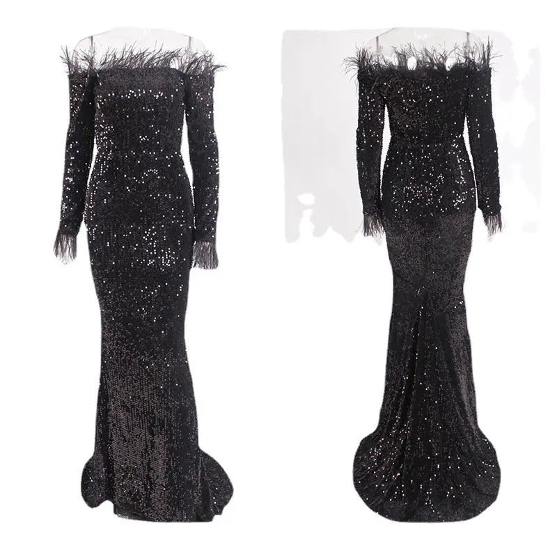 Off-the-shoulder Fishtail Party Formal Dress 