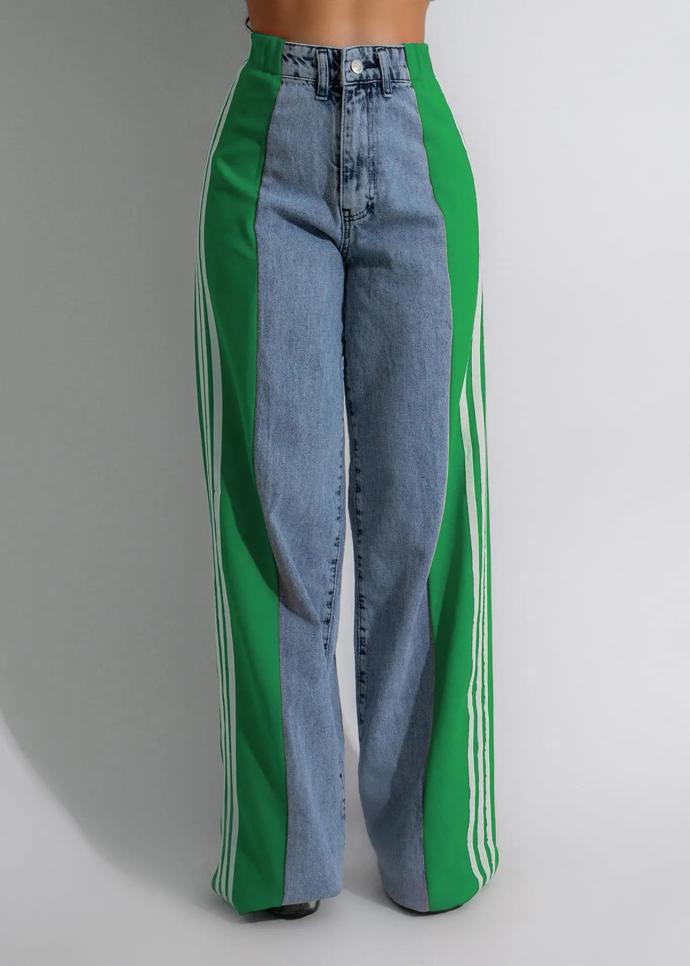 Fashion Casual High Waist Elastic Straight Leg Trousers 
