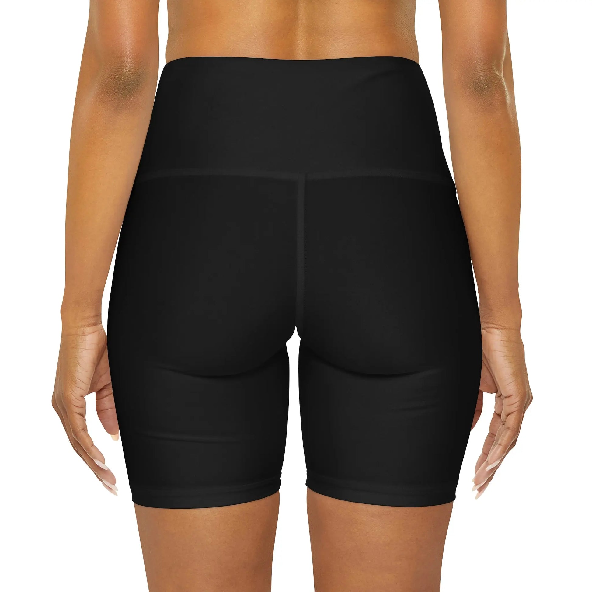 Womens High Waisted Black Yoga Shorts - Bride Accessories - Wedding 