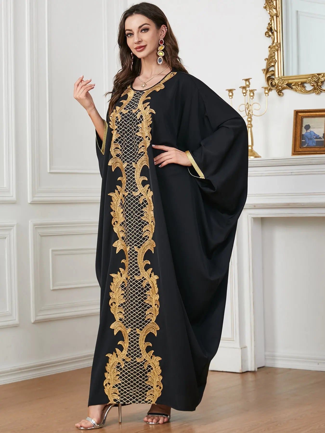 Muslim Djellaba Women's Batwing Sleeve Abaya Dress 