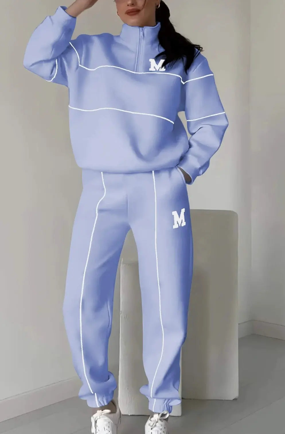 Women's 2 Piece Outfits Lounge Hoodless Pullover Sweatshirt 
