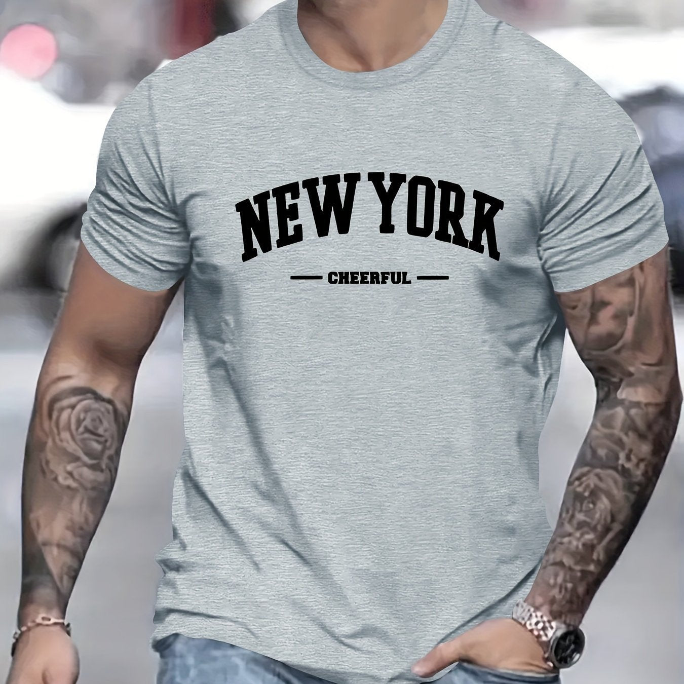 Men's Casual Short Sleeve T-shirt | New York Creative Printed