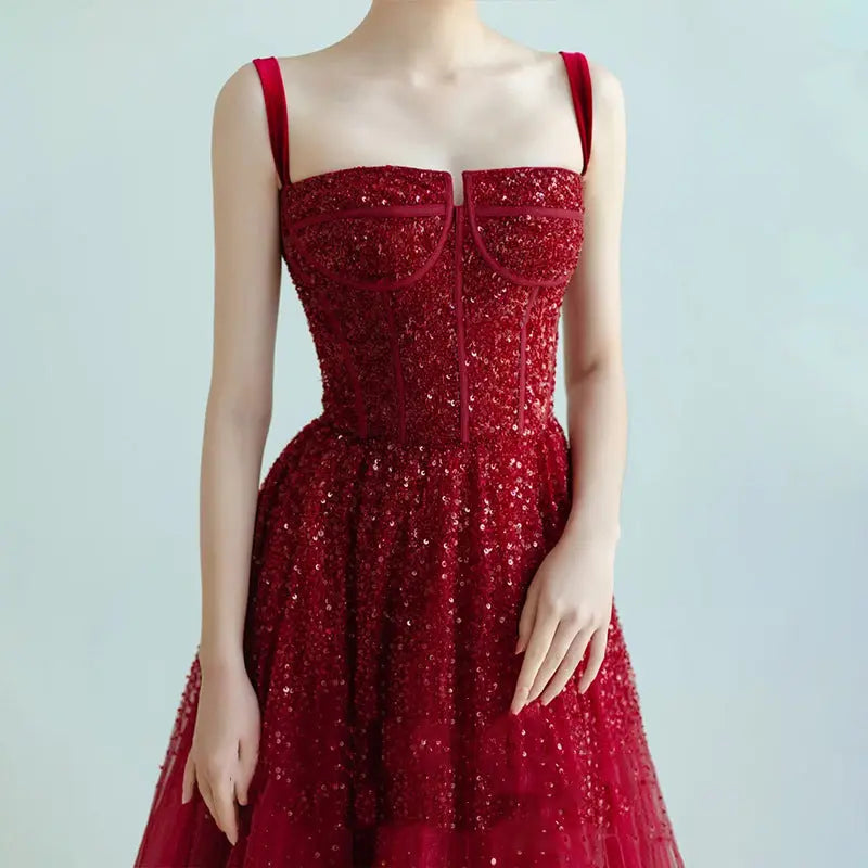 New Sequin Sling High-grade Princess Engagement Dress For Women 