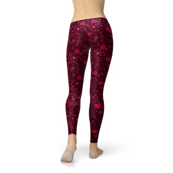 Hearts on Hearts Red Leggings 