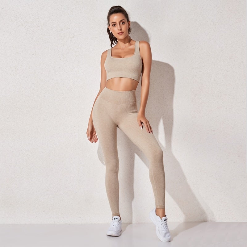 Women's sportswear High Waist Sports Bra+ Legging Gym Clothing