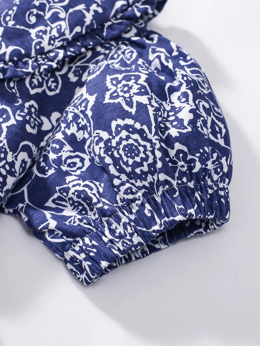 Summer Floral Dress for Girls, European and American Vintage Flowers 