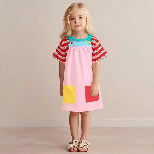 Arrival Summer Baby Girls Short Sleeves Simple Striped Top and Color 